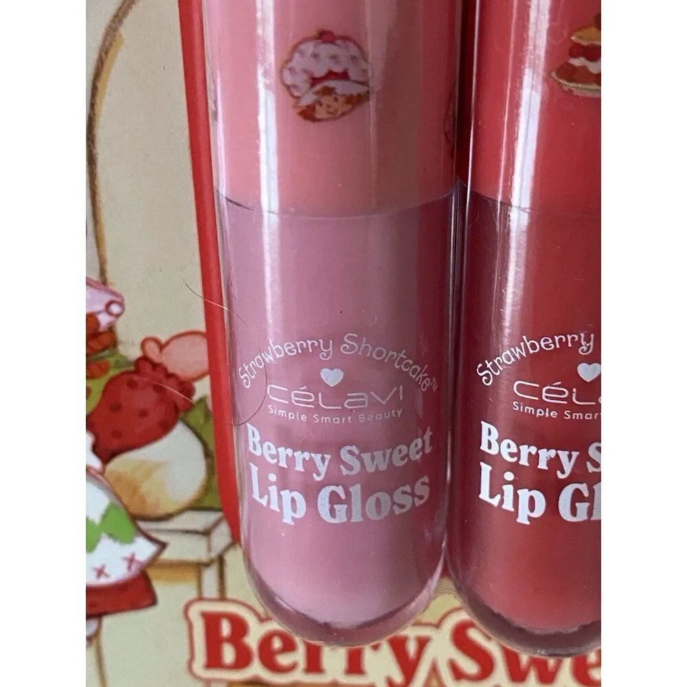 Set Of 3 Celavi STRAWBERRY SHORTCAKE‎ BERRY SWEET Tinted Scented Lip Gloss Trio